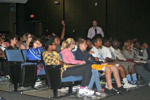 Students posed questions to Sen. Jason Holsman during his visit to GHS on Aug. 29.