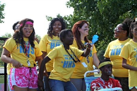 HHS House members show their spirit during the Homecoming Parade. The parade was Oct. 4.