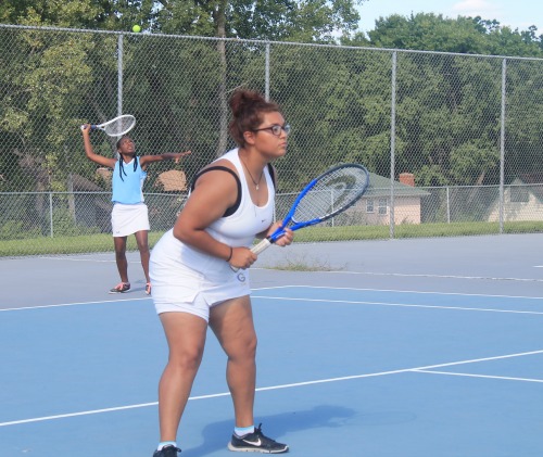 Jada Ray serves as her doubles partner Kaylee Green prepares for a possible return.