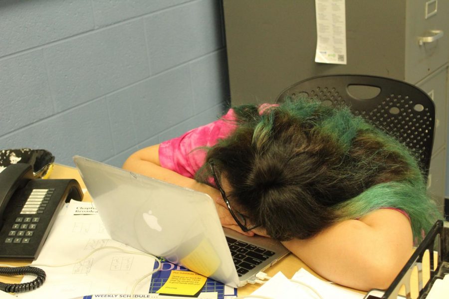 Yazmin Astorga, senior, shows a common symptom of senioritis.