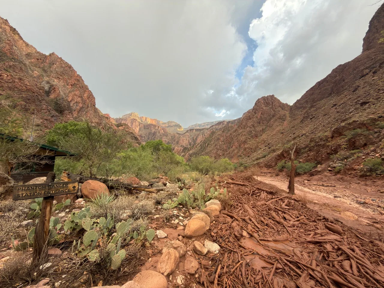 Flood damage and rescue conditions at Grand Canyon National Park after a flash flood